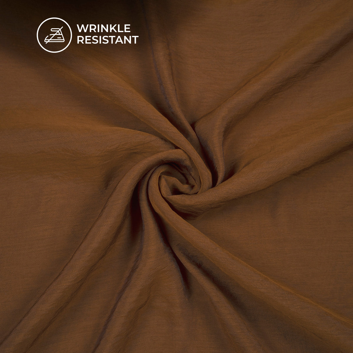Ultra-Smooth Solid Brown Mul Chanderi Fabric (Width 58 Inches)