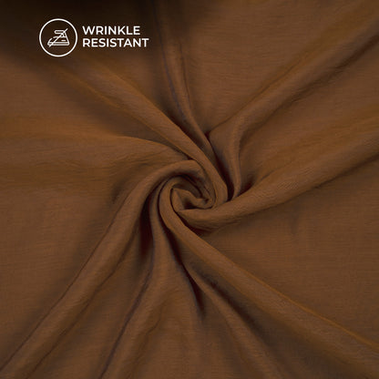 Ultra-Smooth Solid Brown Mul Chanderi Fabric (Width 58 Inches)