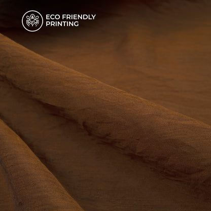 Ultra-Smooth Solid Brown Mul Chanderi Fabric (Width 58 Inches)