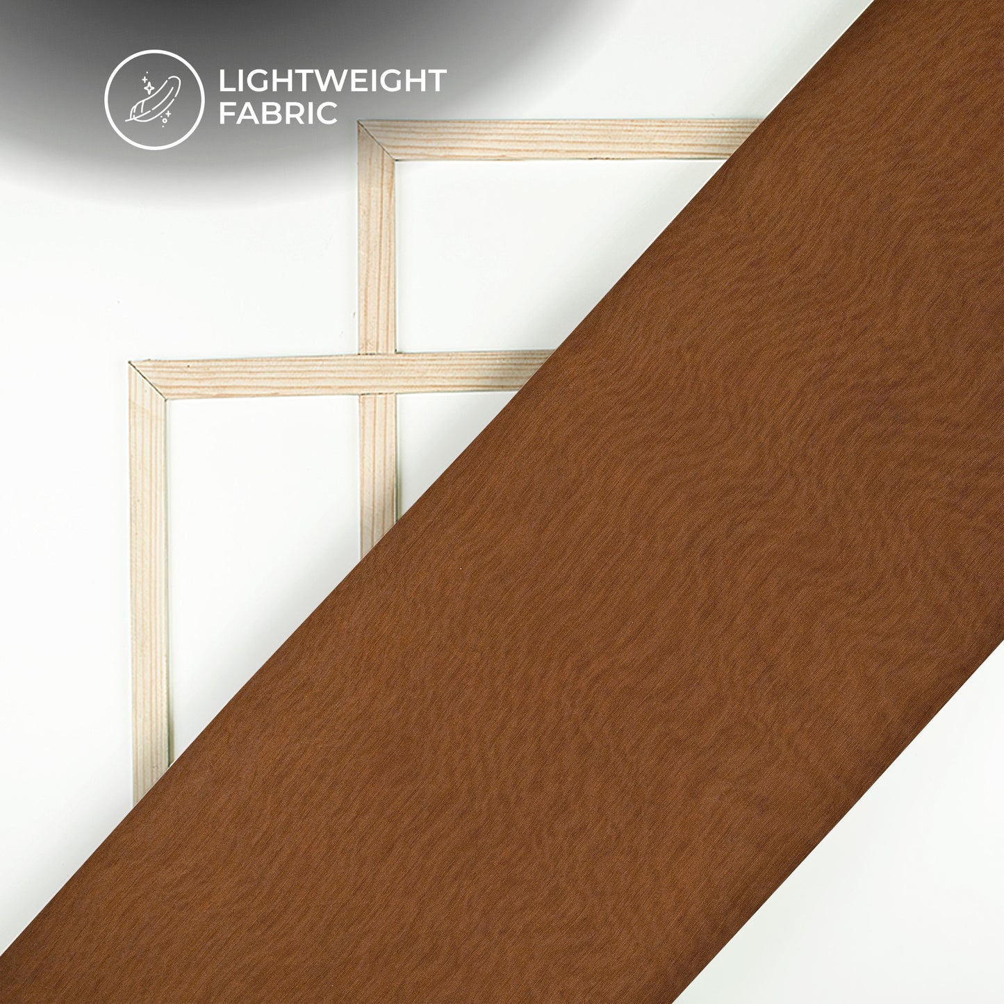 Ultra-Smooth Solid Brown Mul Chanderi Fabric (Width 58 Inches)