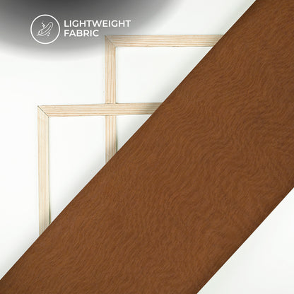 Ultra-Smooth Solid Brown Mul Chanderi Fabric (Width 58 Inches)