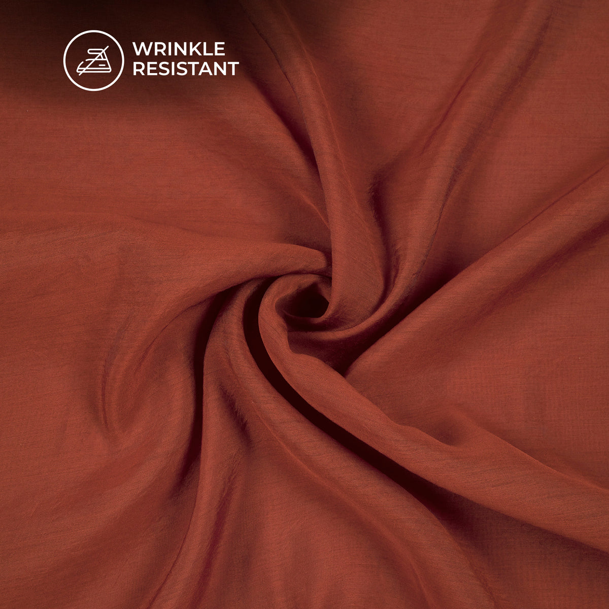 Ultra-Smooth Solid Burnt Orange Mul Chanderi Fabric (Width 58 Inches)