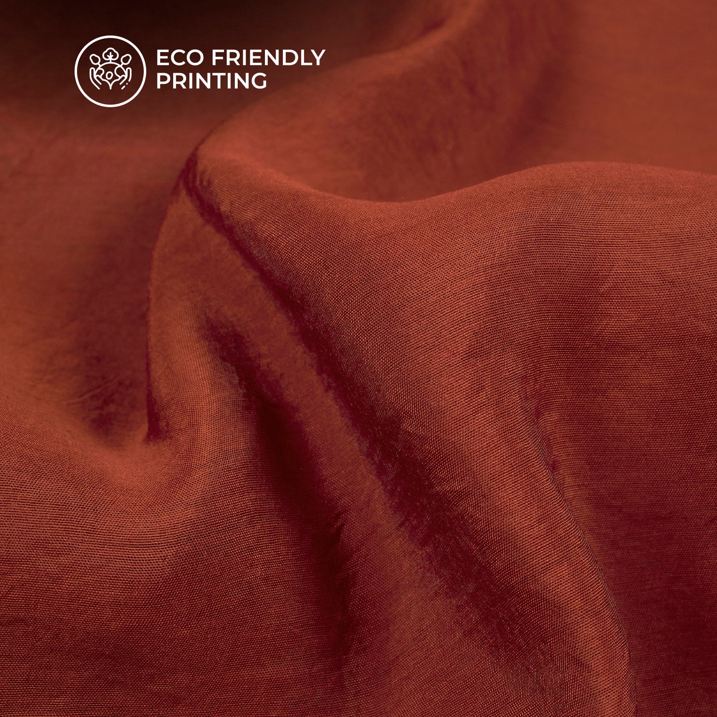 Ultra-Smooth Solid Burnt Orange Mul Chanderi Fabric (Width 58 Inches)