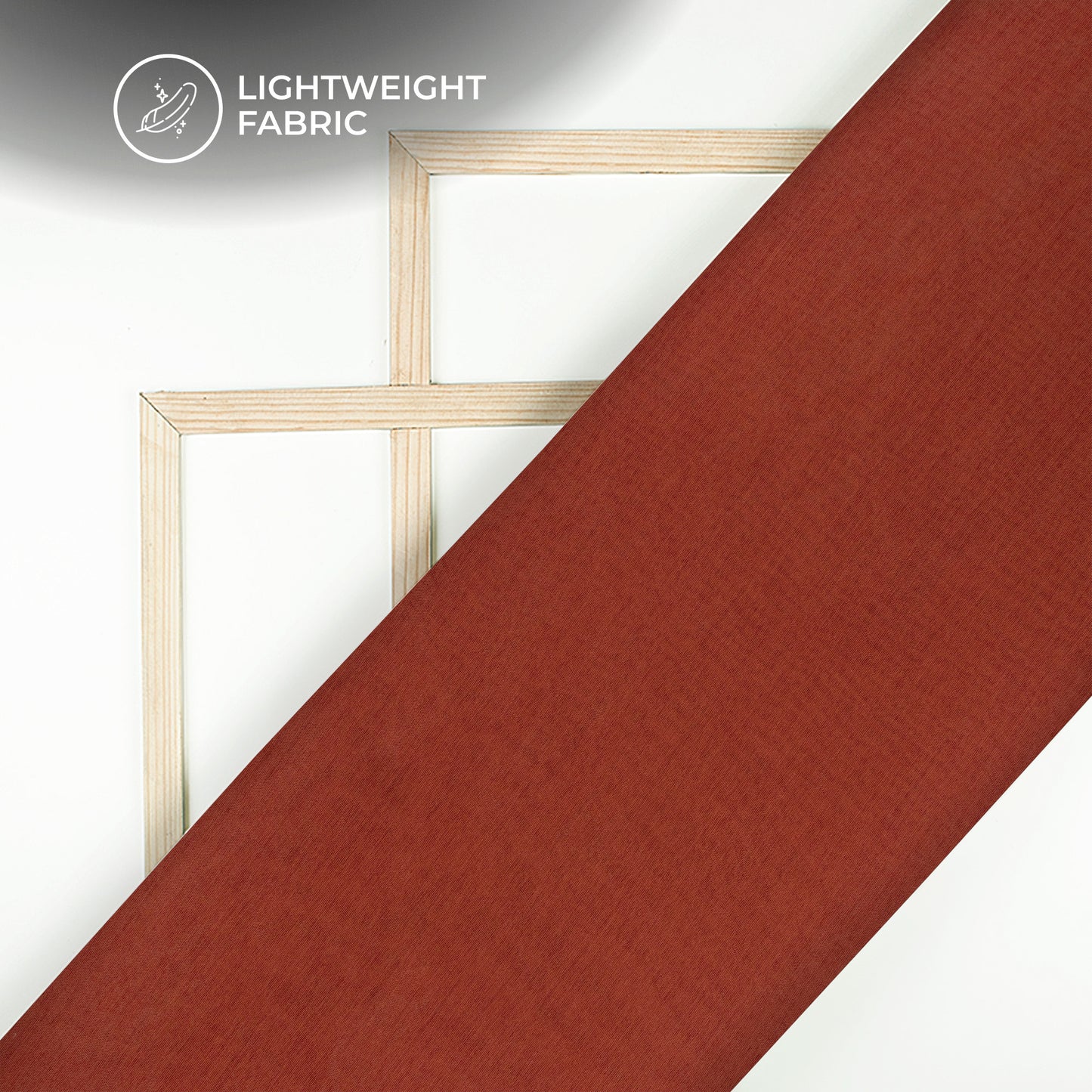 Ultra-Smooth Solid Burnt Orange Mul Chanderi Fabric (Width 58 Inches)