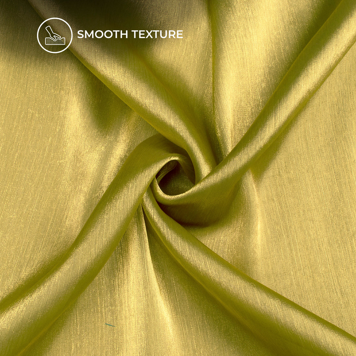 Luxurious Dijon Yellow Crushed Metallic Soft Tissue Slub Fabric