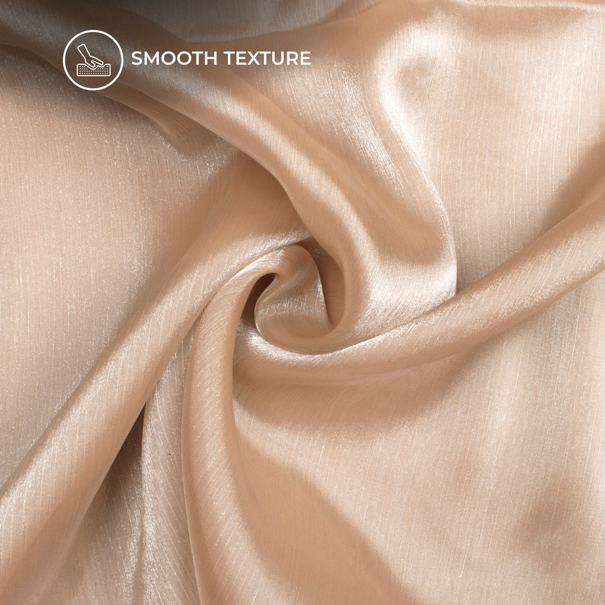 Luxurious Peach Crushed Metallic Soft Tissue Slub Fabric