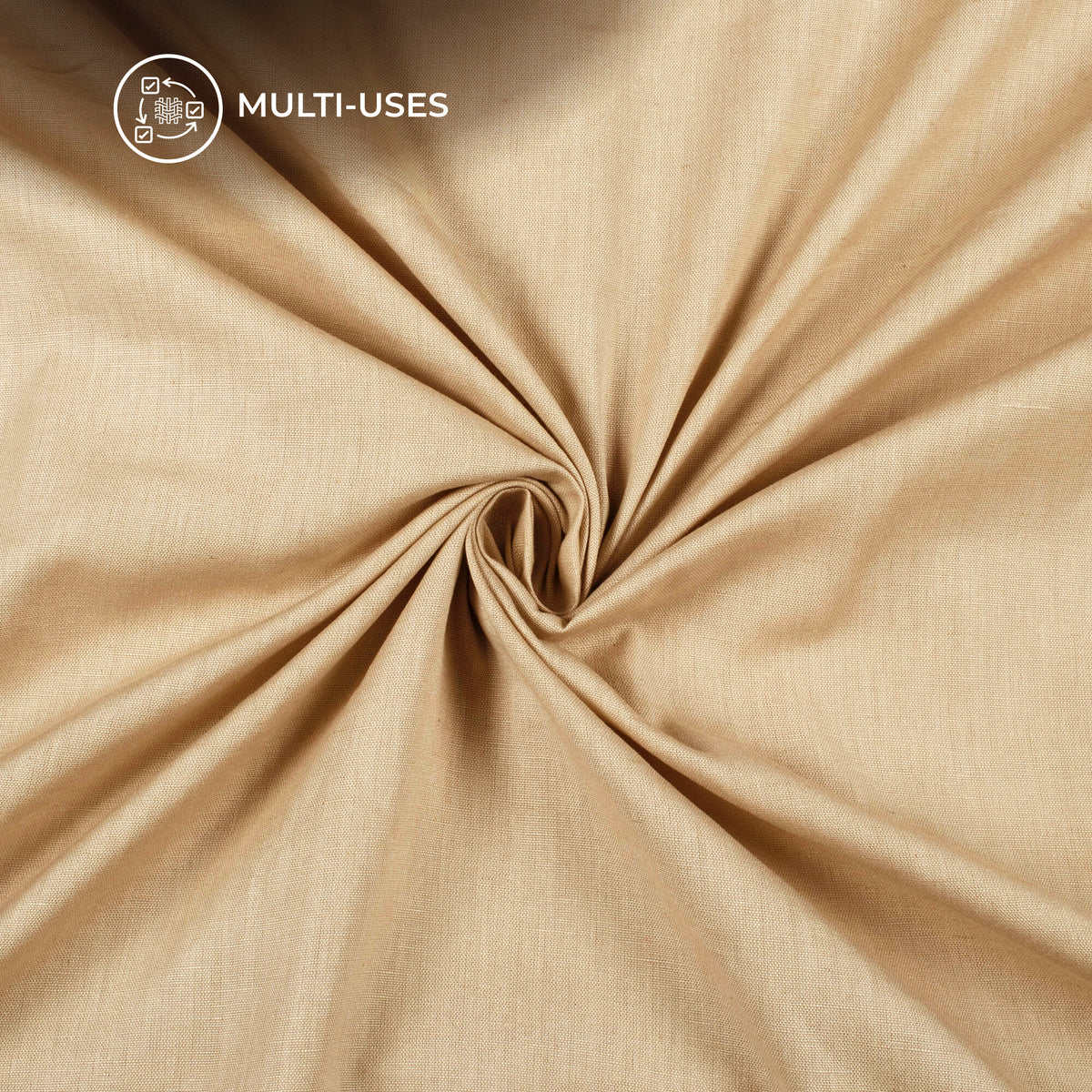 Oyster Beige Plain Cotton Flex Fabric