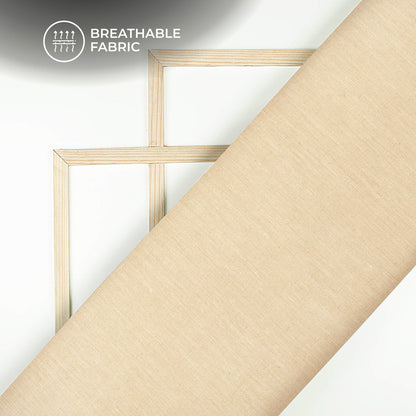Oyster Beige Plain Cotton Flex Fabric