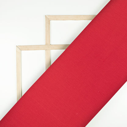 Cherry Red Plain Cotton Flex Fabric
