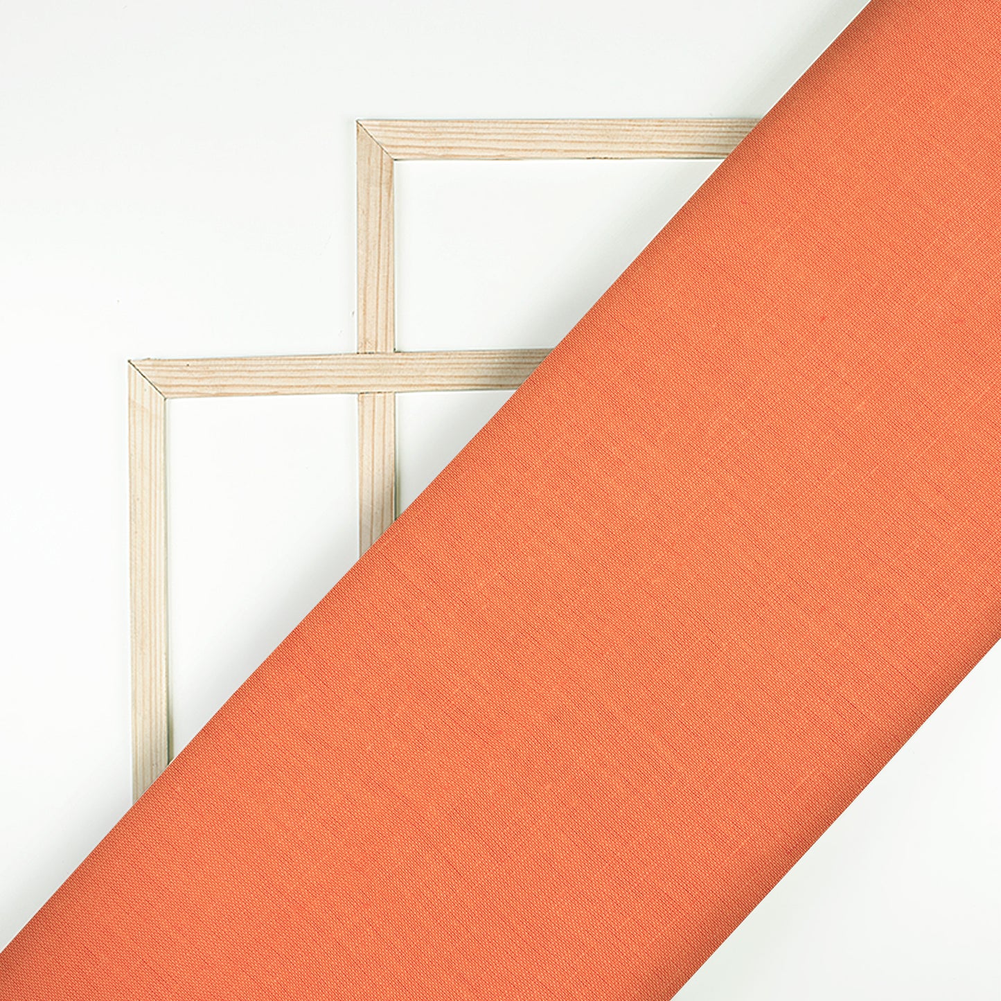 Coral Orange Plain Cotton Flex Fabric