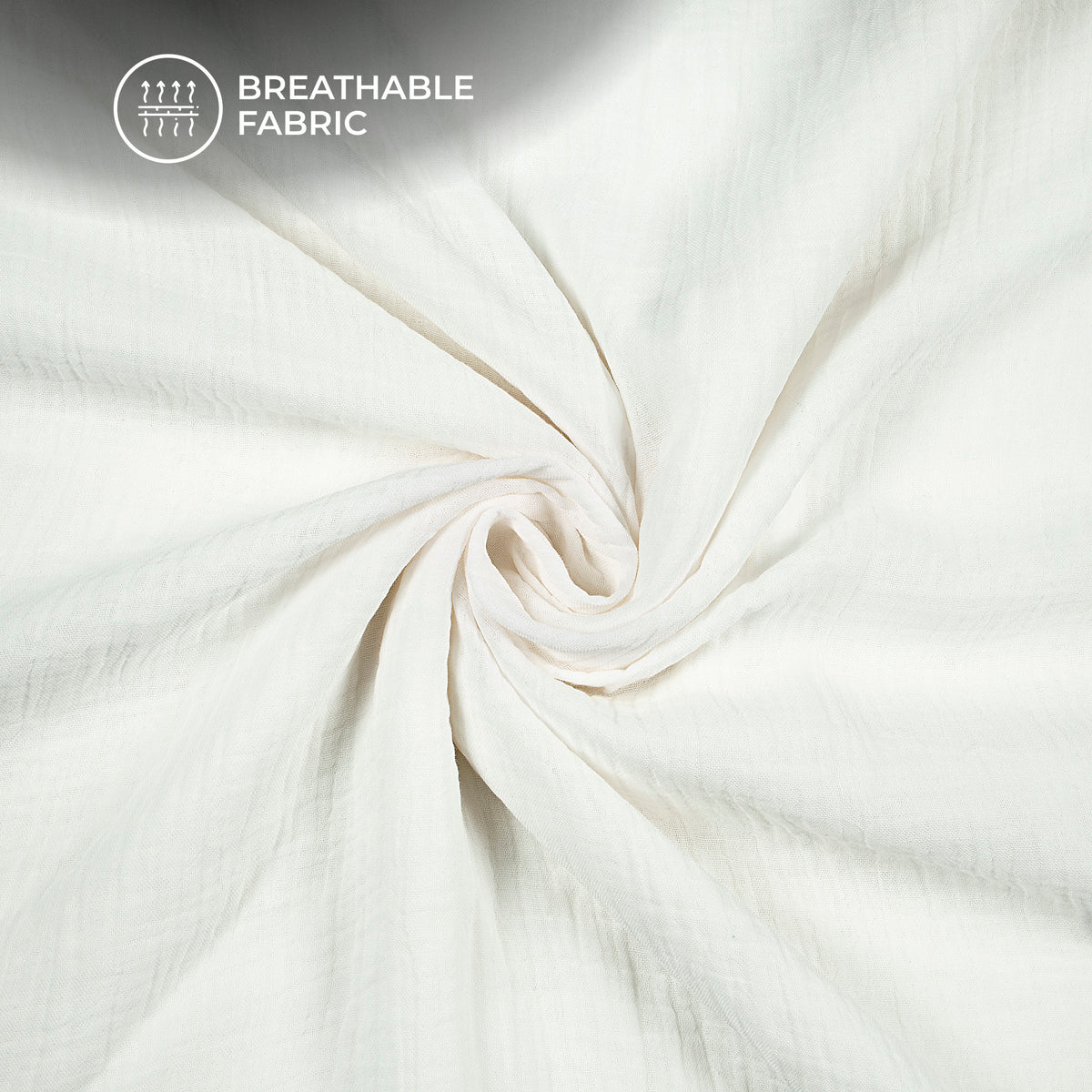 Plain White Soft Luxe Cheesy Cotton Fabric (Width 55 Inches)