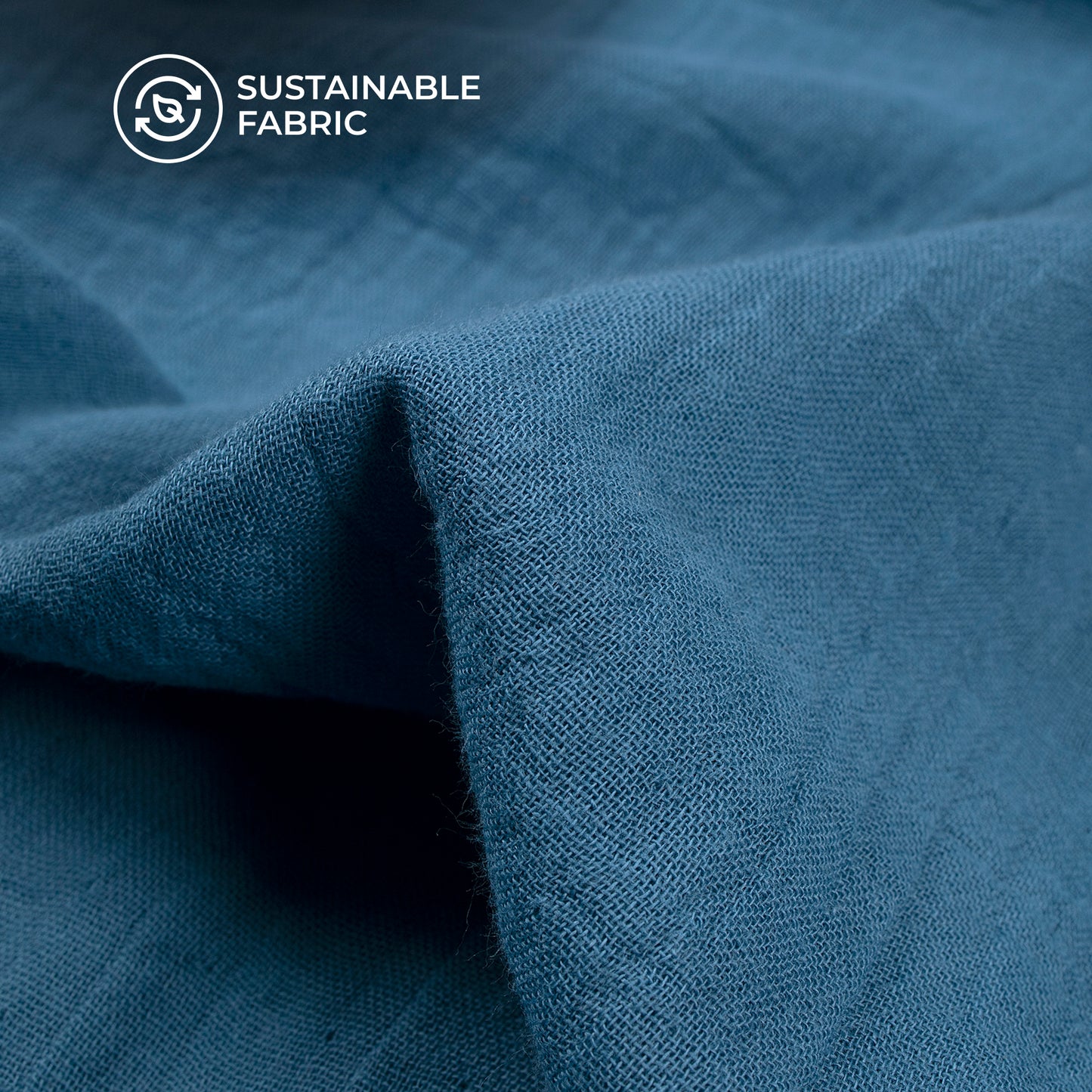 Plain Midnight Blue Soft Luxe Cheesy Cotton Fabric (Width 55 Inches)