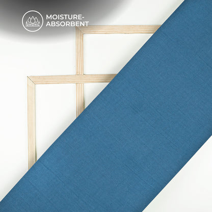 Plain Midnight Blue Soft Luxe Double Cloth Cheesy Cotton Fabric (Width 55 Inches)
