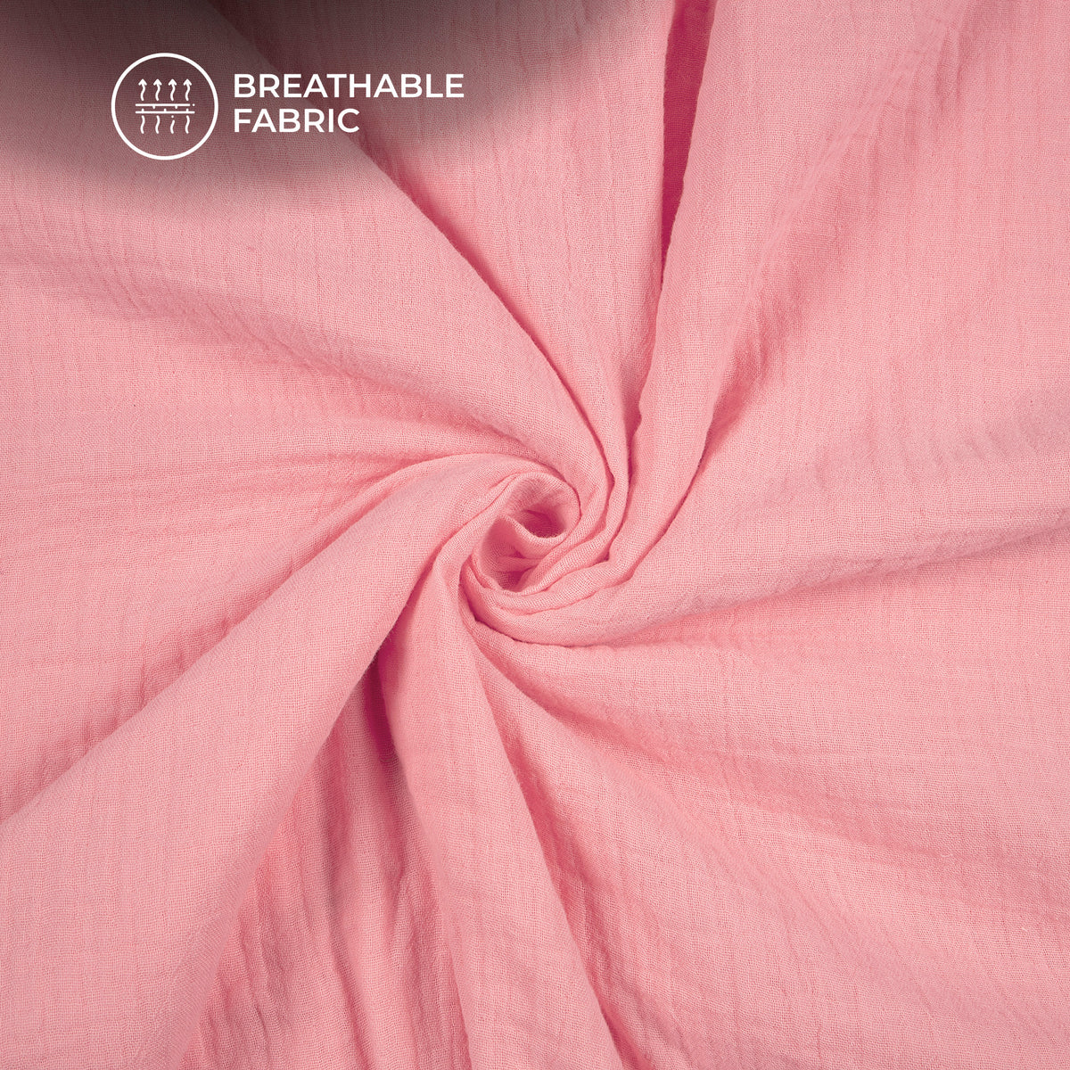 Plain Rose Pink Soft Luxe Cheesy Cotton Fabric (Width 55 Inches)