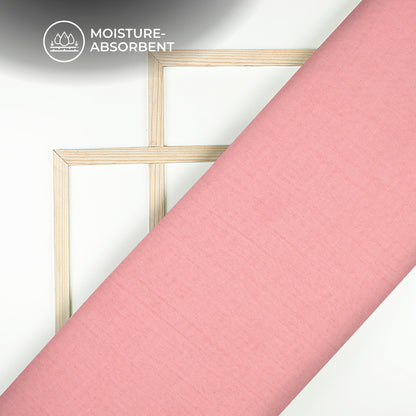 Plain Rose Pink Soft Luxe Double Cloth Cheesy Cotton Fabric (Width 55 Inches)