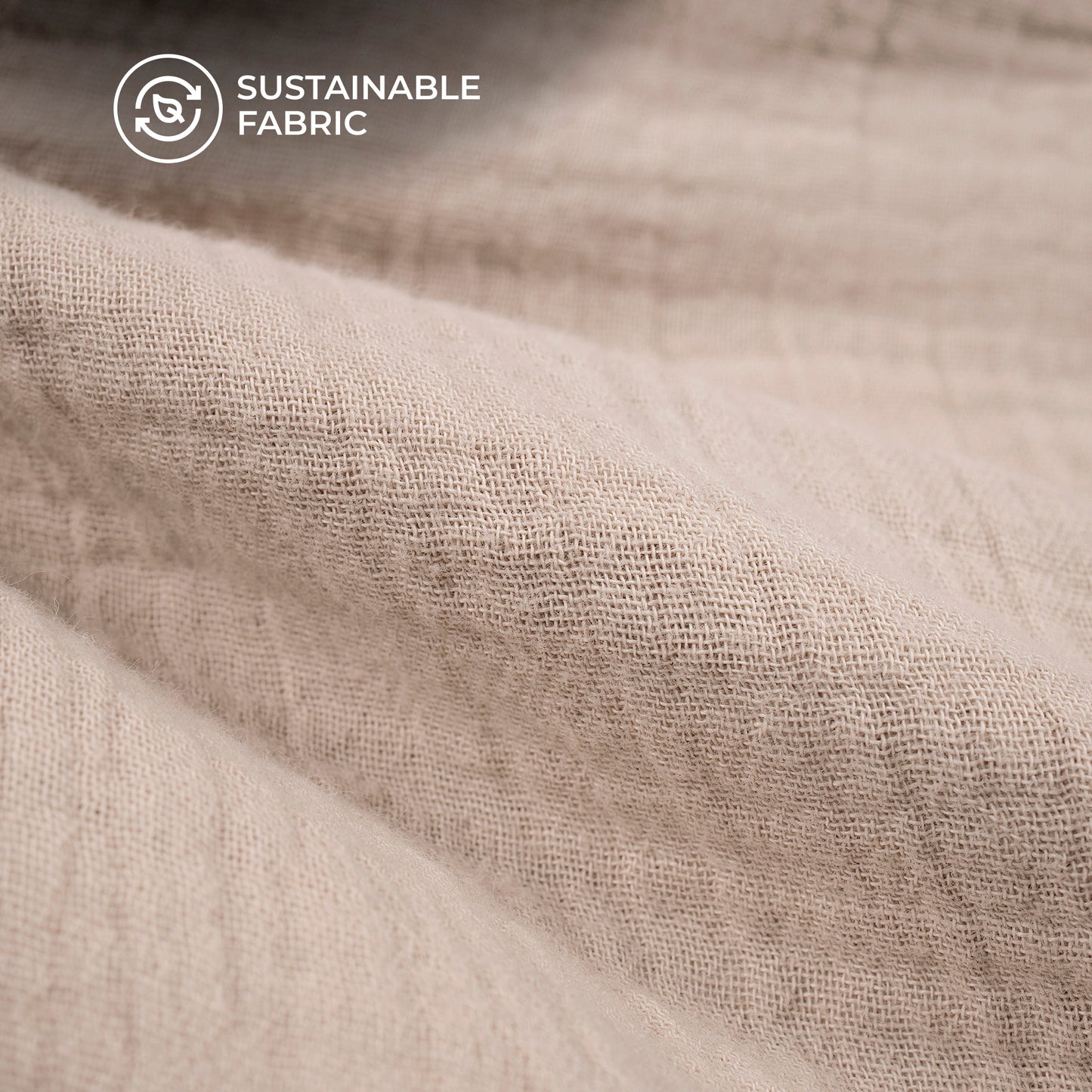 Plain Beige Soft Luxe Cheesy Cotton Fabric (Width 55 Inches)
