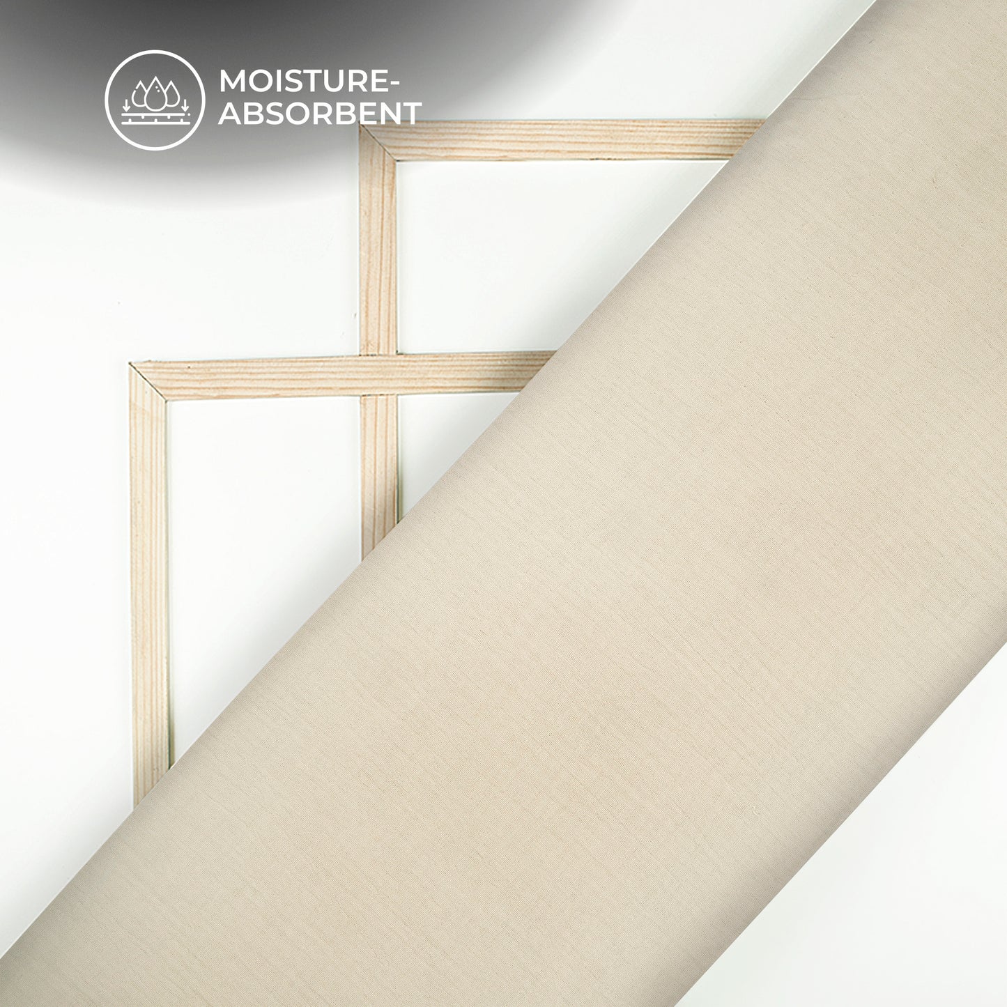 Plain Beige Soft Luxe Cheesy Cotton Fabric (Width 55 Inches)