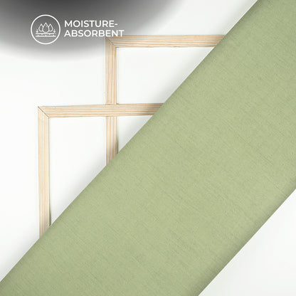 Plain Olive Green Soft Luxe Double Cloth Cheesy Cotton Fabric (Width 55 Inches)