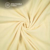 Plain Banana Yellow Soft Luxe Double Cloth Cheesy Cotton Fabric (Width 55 Inches)