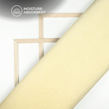 Plain Banana Yellow Soft Luxe Double Cloth Cheesy Cotton Fabric (Width 55 Inches)