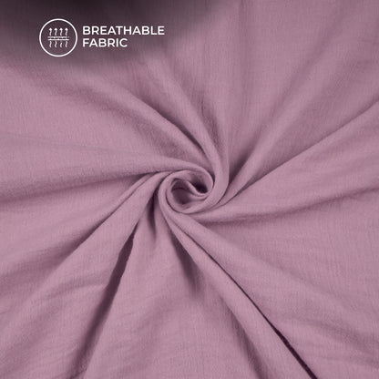 Plain Heather Purple Soft Luxe Double Cloth Cheesy Cotton Fabric (Width 55 Inches)