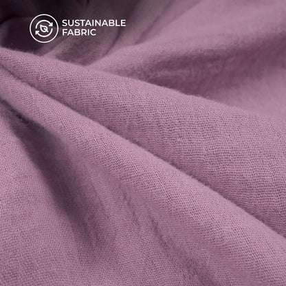Plain Heather Purple Soft Luxe Double Cloth Cheesy Cotton Fabric (Width 55 Inches)