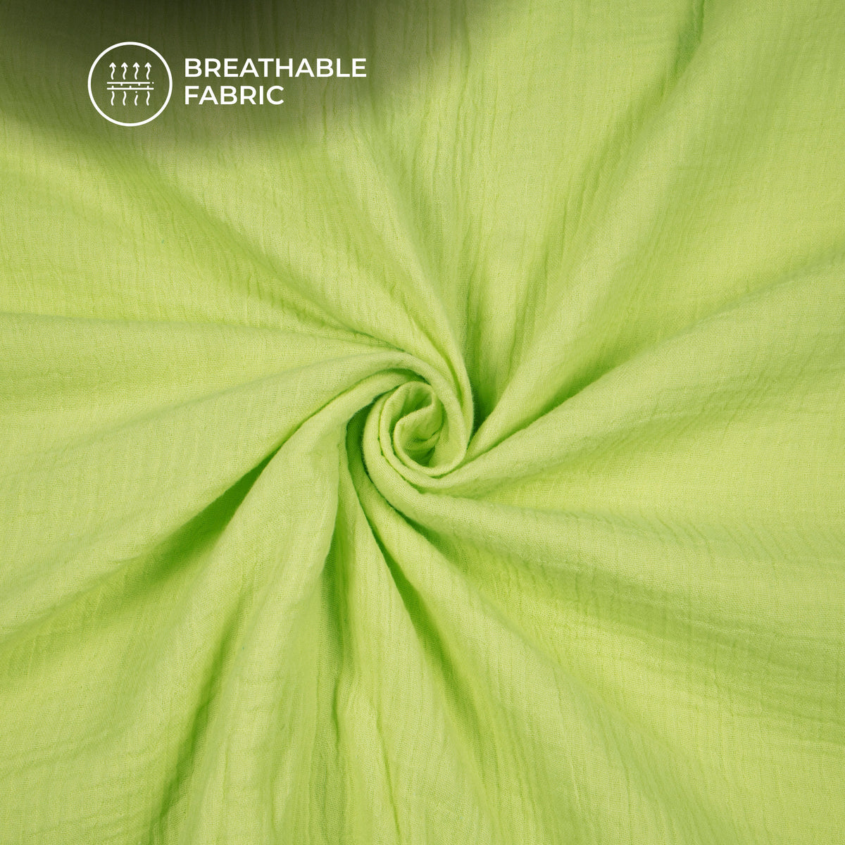 Plain Lime Green Soft Luxe Cheesy Cotton Fabric (Width 55 Inches)