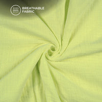 Plain Lime Green Soft Luxe Double Cloth Cheesy Cotton Fabric (Width 55 Inches)