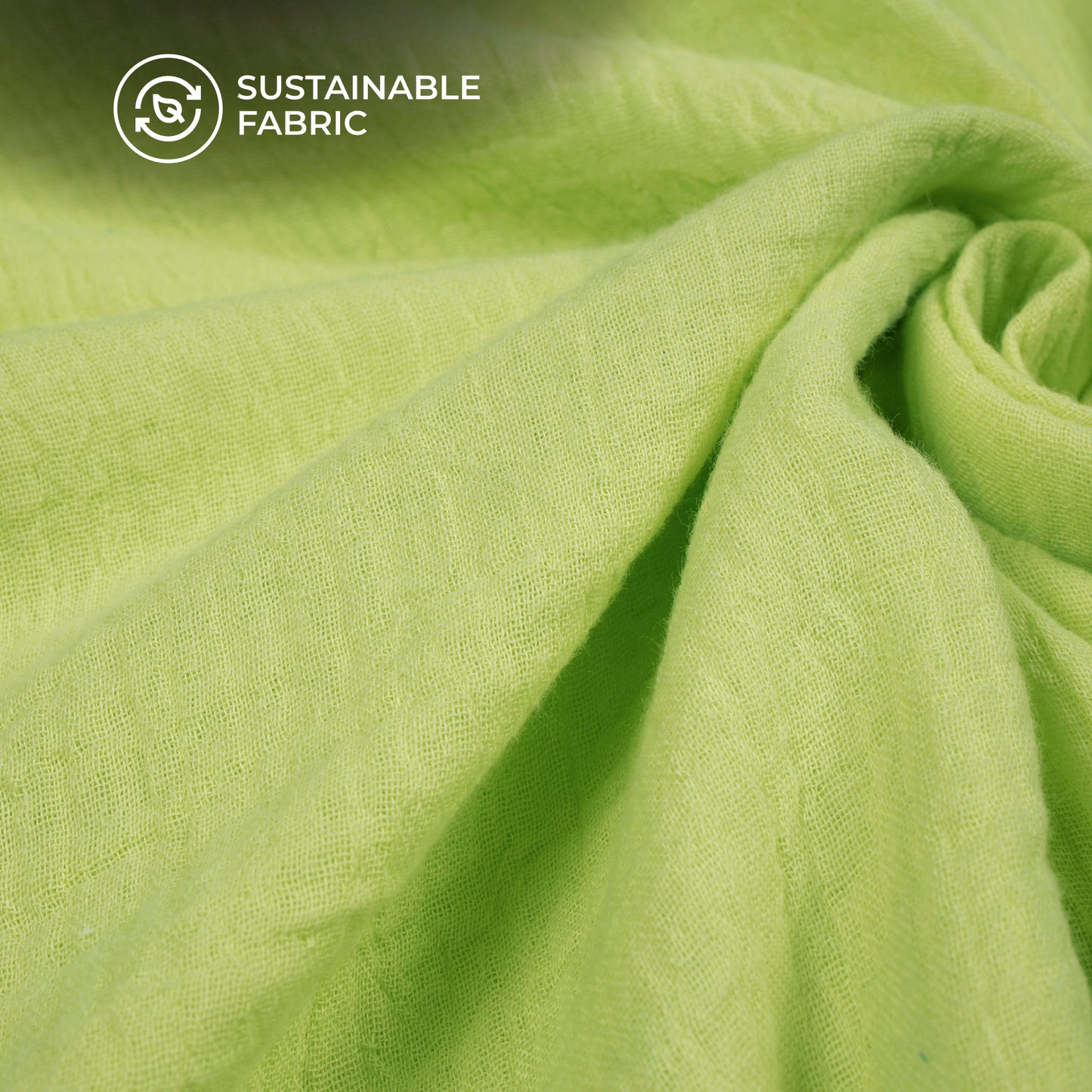 Plain Lime Green Soft Luxe Cheesy Cotton Fabric (Width 55 Inches)