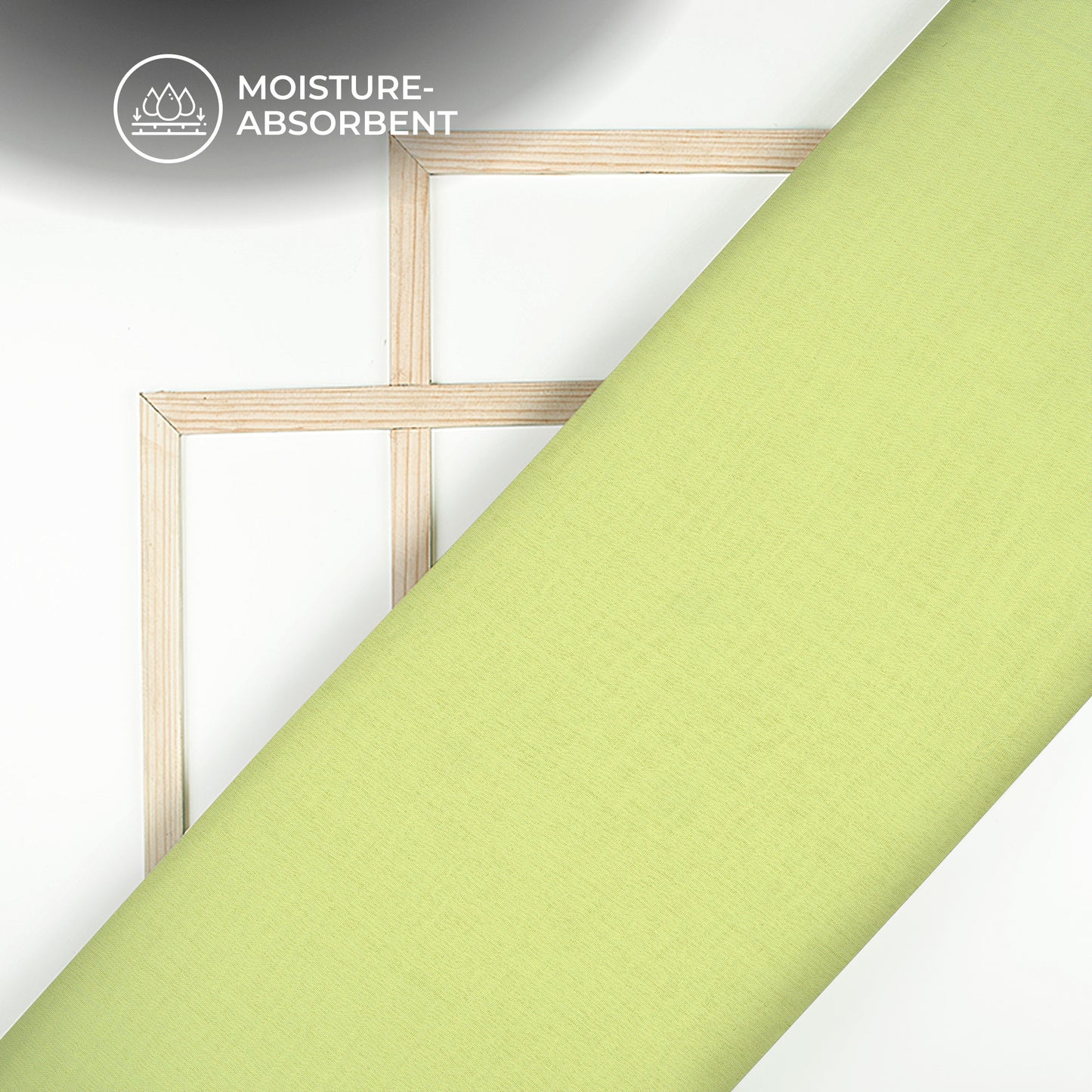 Plain Lime Green Soft Luxe Double Cloth Cheesy Cotton Fabric (Width 55 Inches)