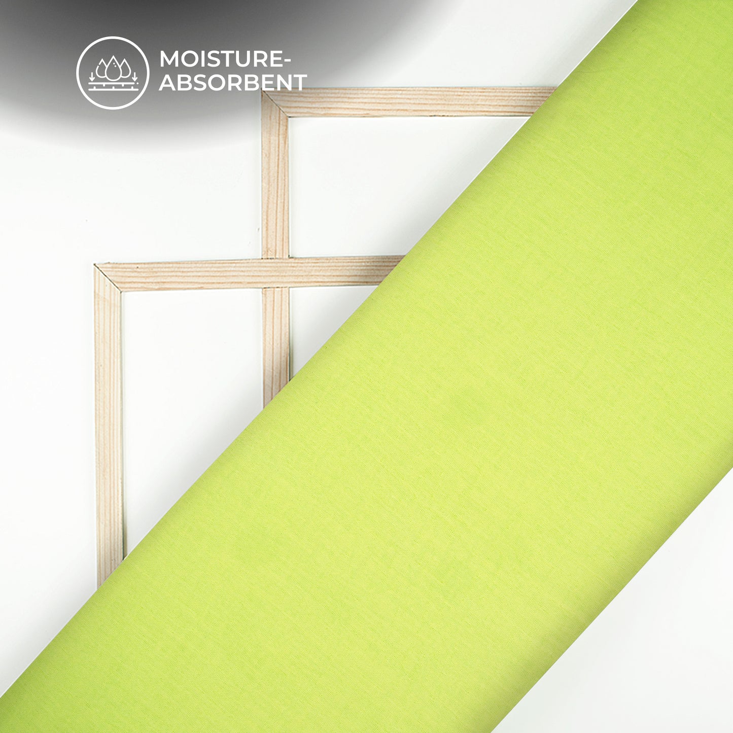 Plain Lime Green Soft Luxe Cheesy Cotton Fabric (Width 55 Inches)