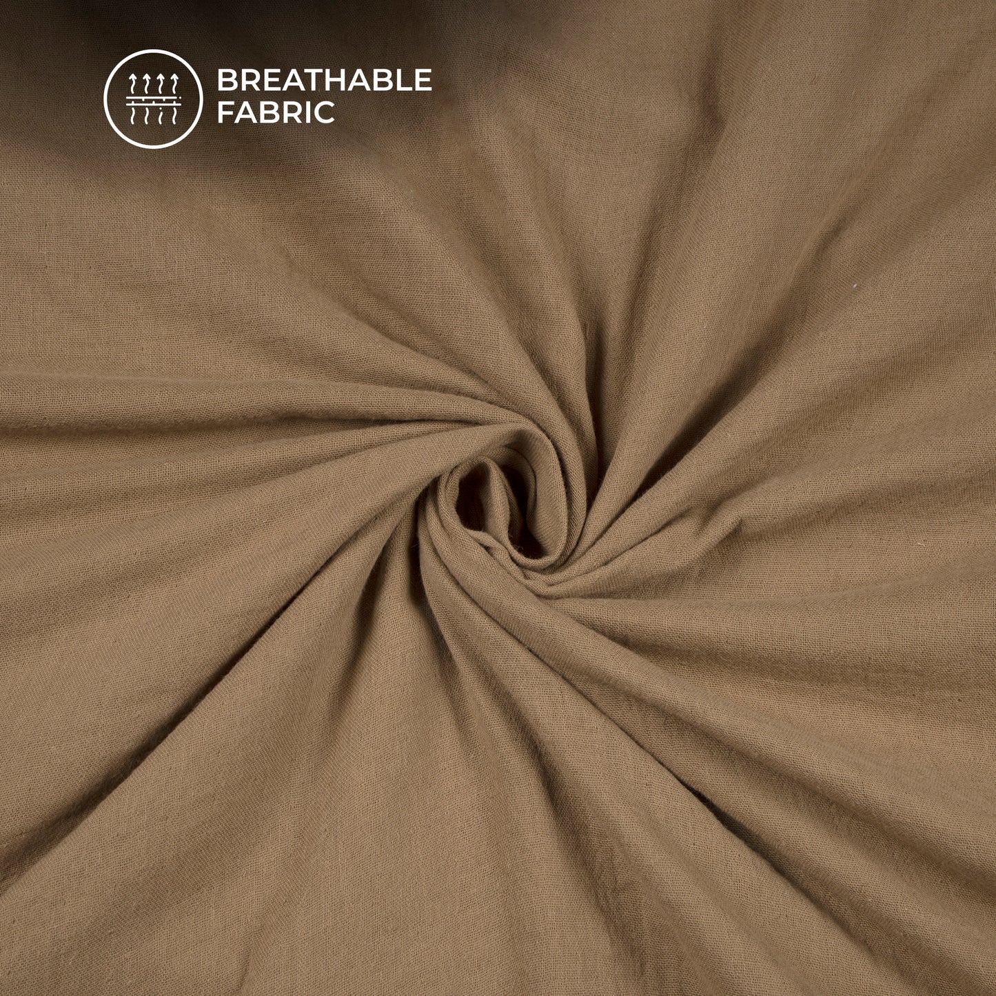 Plain Saddle Brown Soft Luxe Cheesy Cotton Fabric (Width 55 Inches)