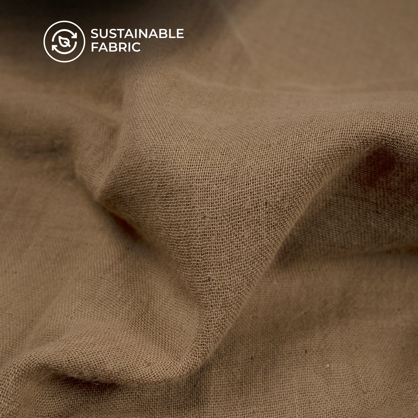 Plain Saddle Brown Soft Luxe Cheesy Cotton Fabric (Width 55 Inches)