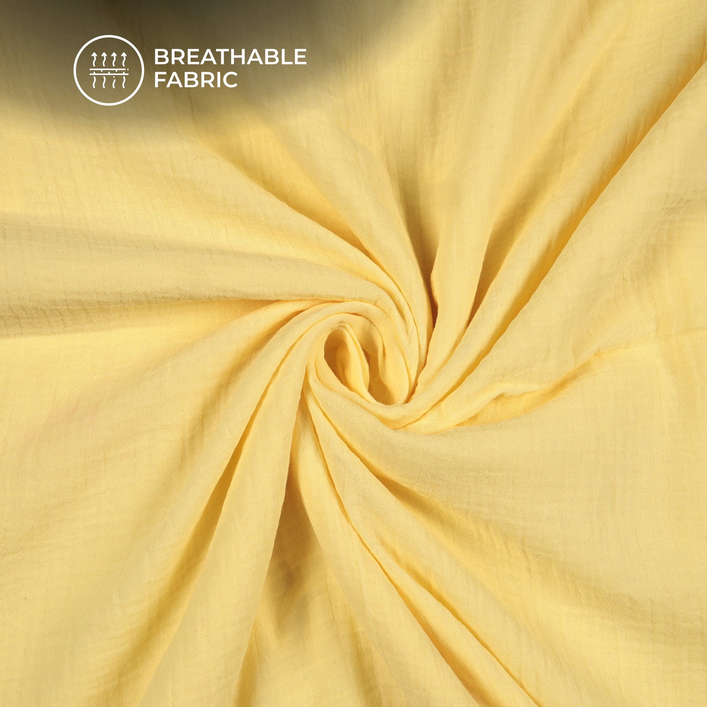 Plain Mustard Yellow Soft Luxe Double Cloth Cheesy Cotton Fabric (Width 55 Inches)
