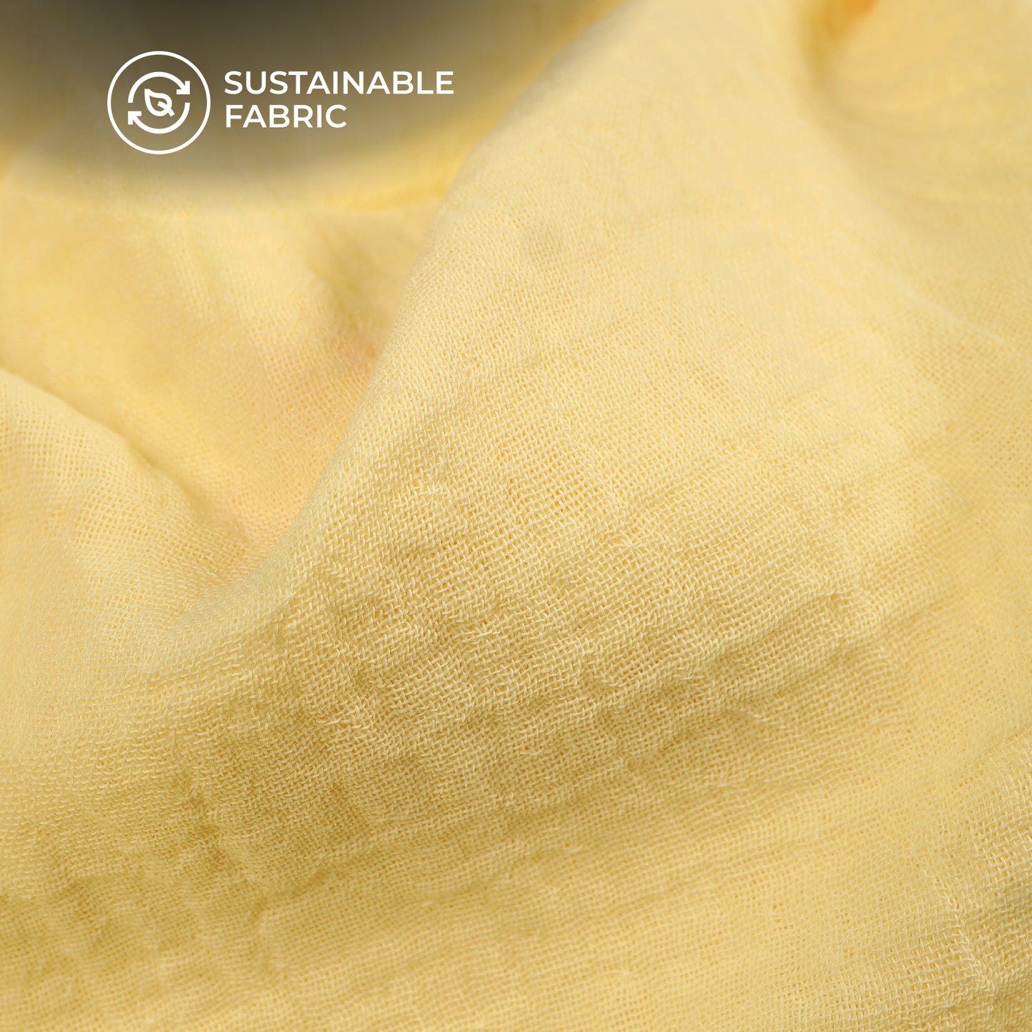Plain Mustard Yellow Soft Luxe Double Cloth Cheesy Cotton Fabric (Width 55 Inches)