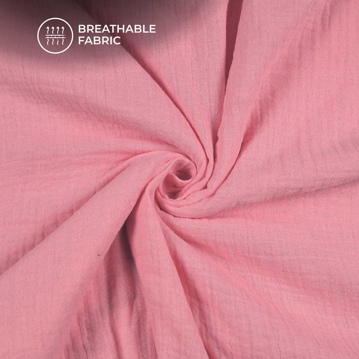 Plain Flamingo Pink Soft Luxe Double Cloth Cheesy Cotton Fabric (Width 55 Inches)