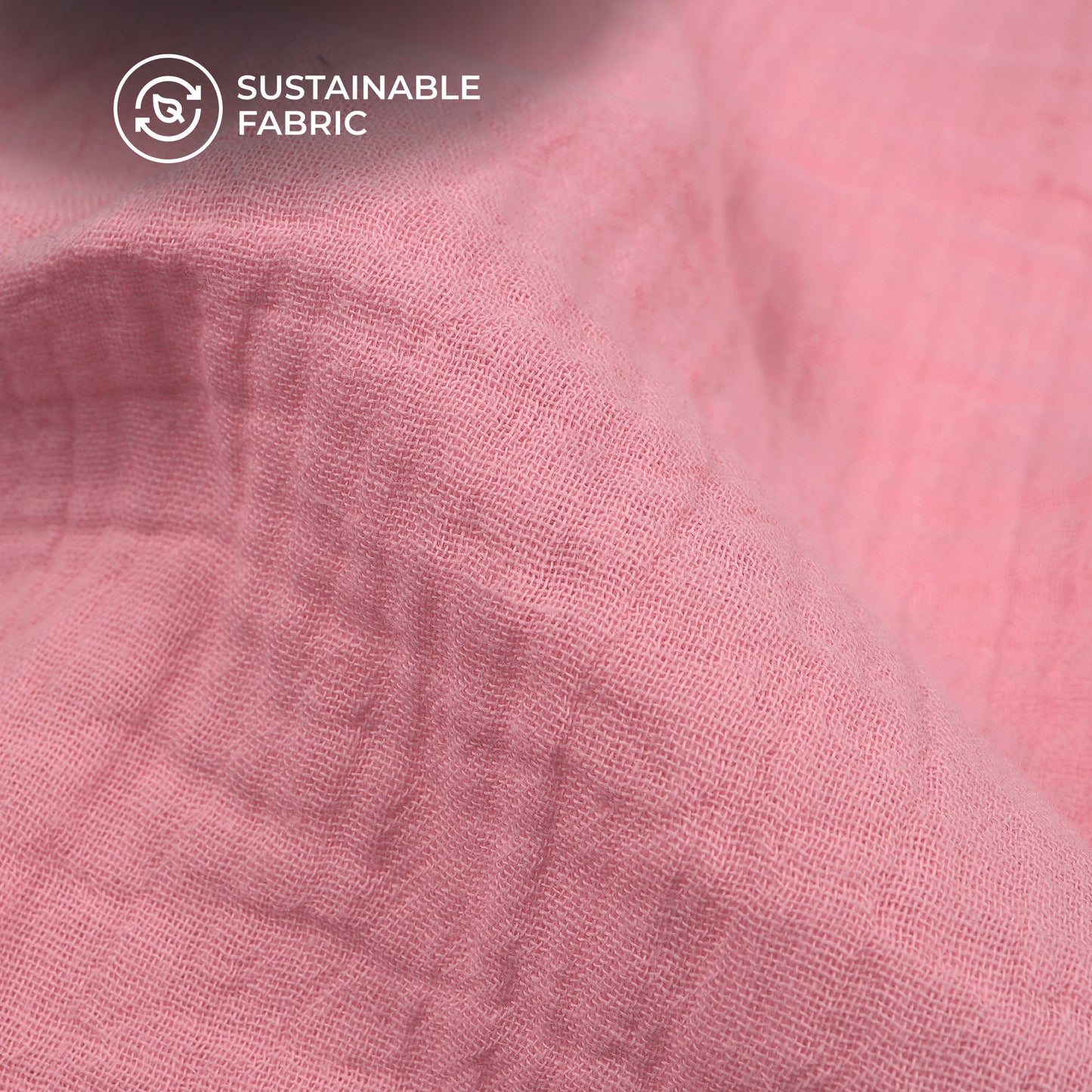 Plain Flamingo Pink Soft Luxe Double Cloth Cheesy Cotton Fabric (Width 55 Inches)