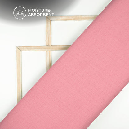 Plain Flamingo Pink Soft Luxe Double Cloth Cheesy Cotton Fabric (Width 55 Inches)