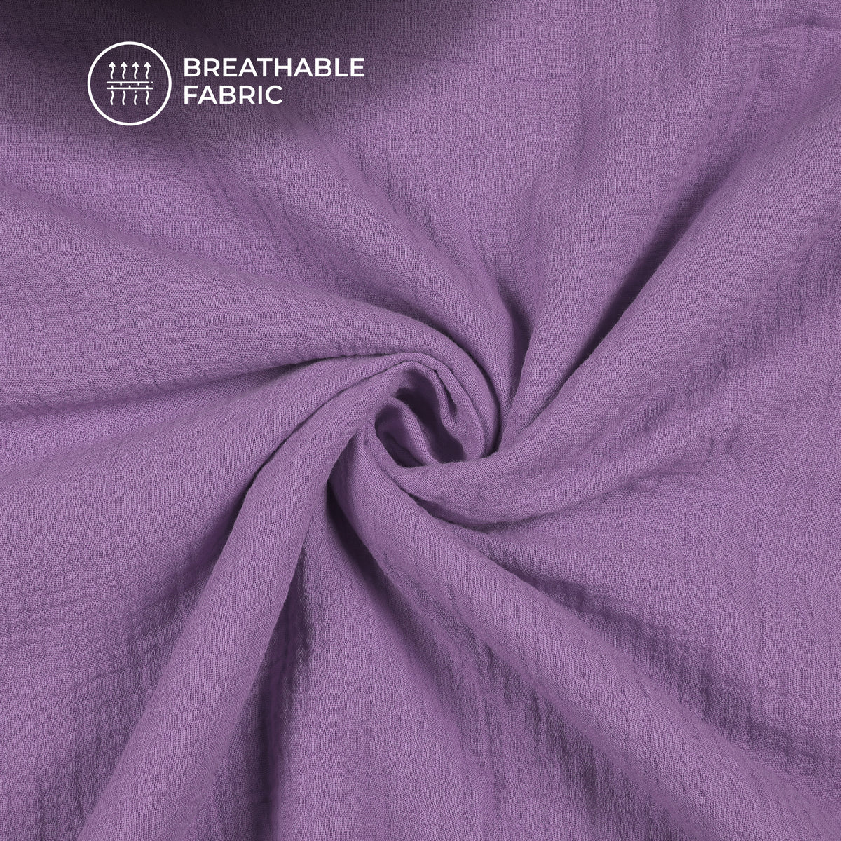 Plain Violet Purple Soft Luxe Double Cloth Cheesy Cotton Fabric (Width 55 Inches)