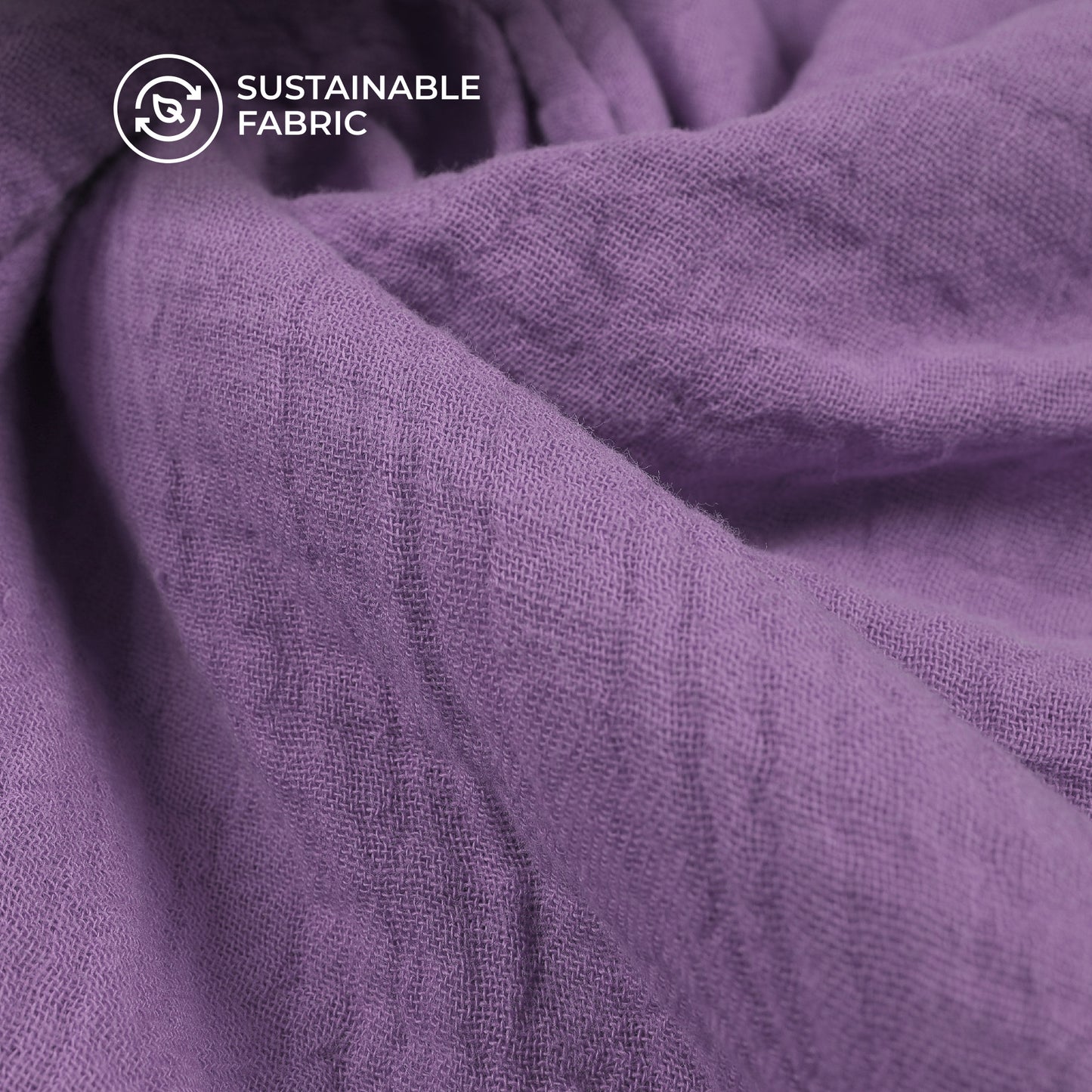 Plain Violet Purple Soft Luxe Double Cloth Cheesy Cotton Fabric (Width 55 Inches)