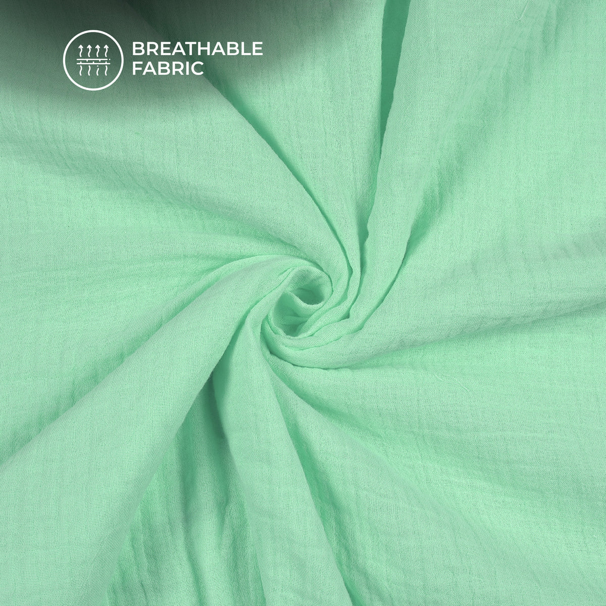 Plain Celadon Green Soft Luxe Double Cloth Cheesy Cotton Fabric (Width 55 Inches)