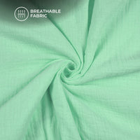 Plain Celadon Green Soft Luxe Double Cloth Cheesy Cotton Fabric (Width 55 Inches)