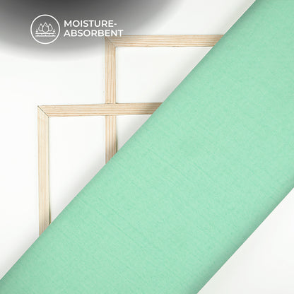 Plain Celadon Green Soft Luxe Double Cloth Cheesy Cotton Fabric (Width 55 Inches)
