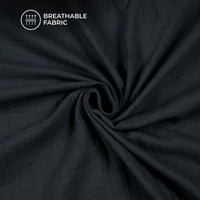 Plain Black Soft Luxe Double Cloth Cheesy Cotton Fabric (Width 55 Inches)