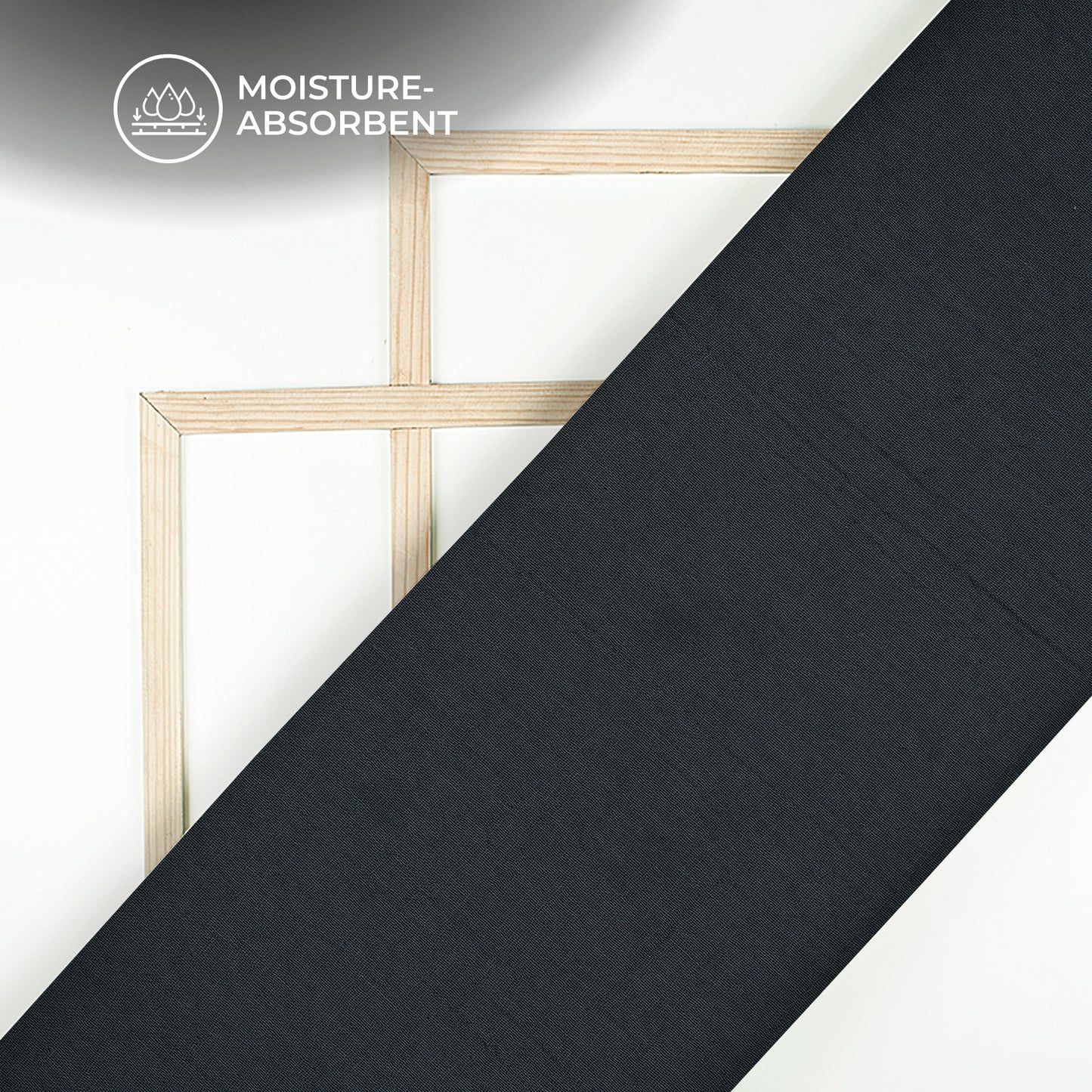 Plain Black Soft Luxe Double Cloth Cheesy Cotton Fabric (Width 55 Inches)