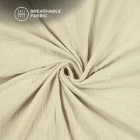 Plain Light Beige Soft Luxe Double Cloth Cheesy Cotton Fabric (Width 55 Inches)