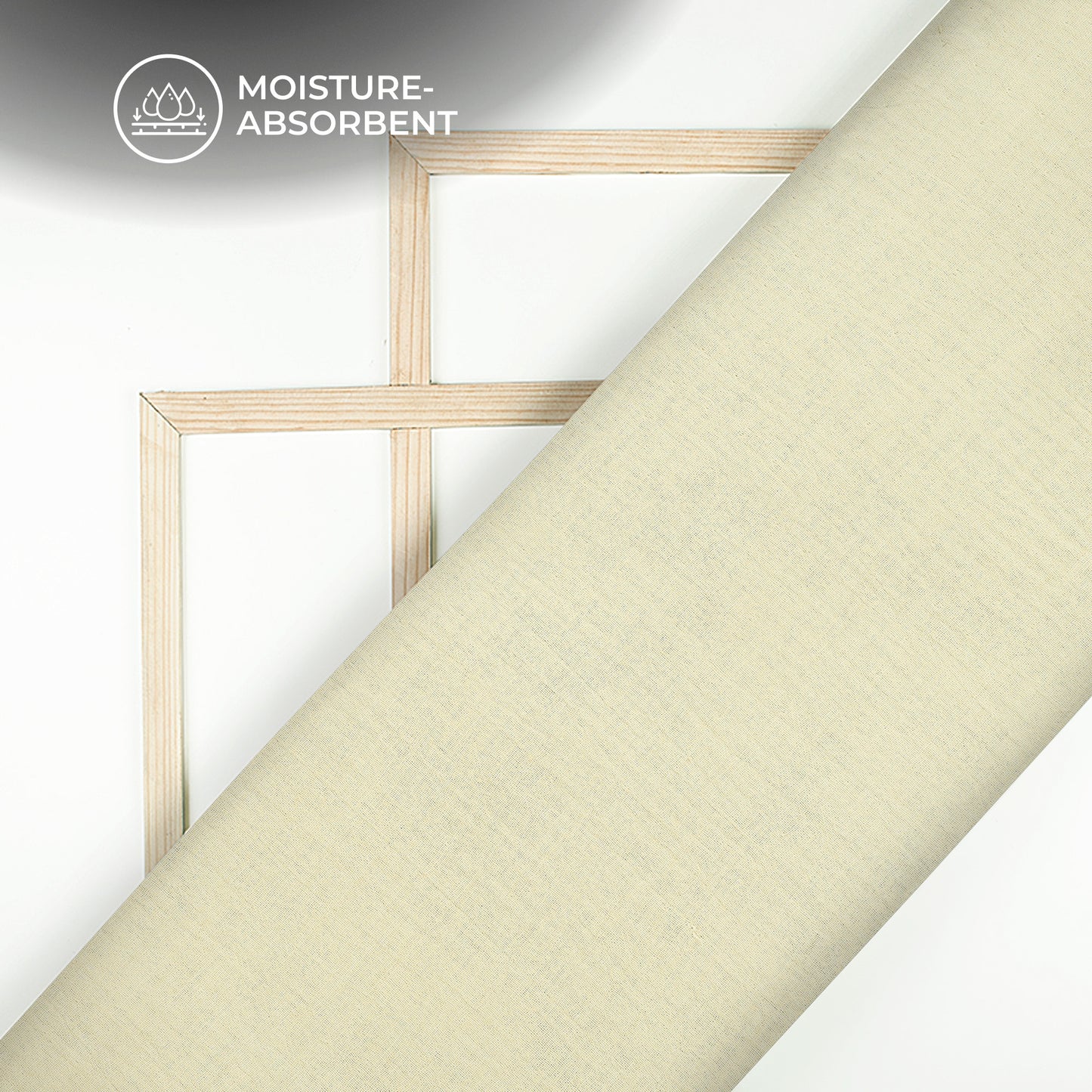 Plain Light Beige Soft Luxe Double Cloth Cheesy Cotton Fabric (Width 55 Inches)
