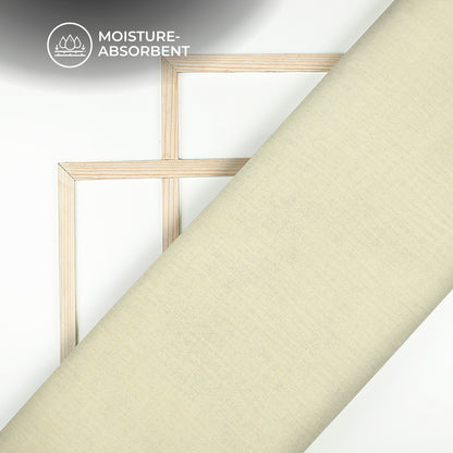 Plain Light Beige Soft Luxe Double Cloth Cheesy Cotton Fabric (Width 55 Inches)