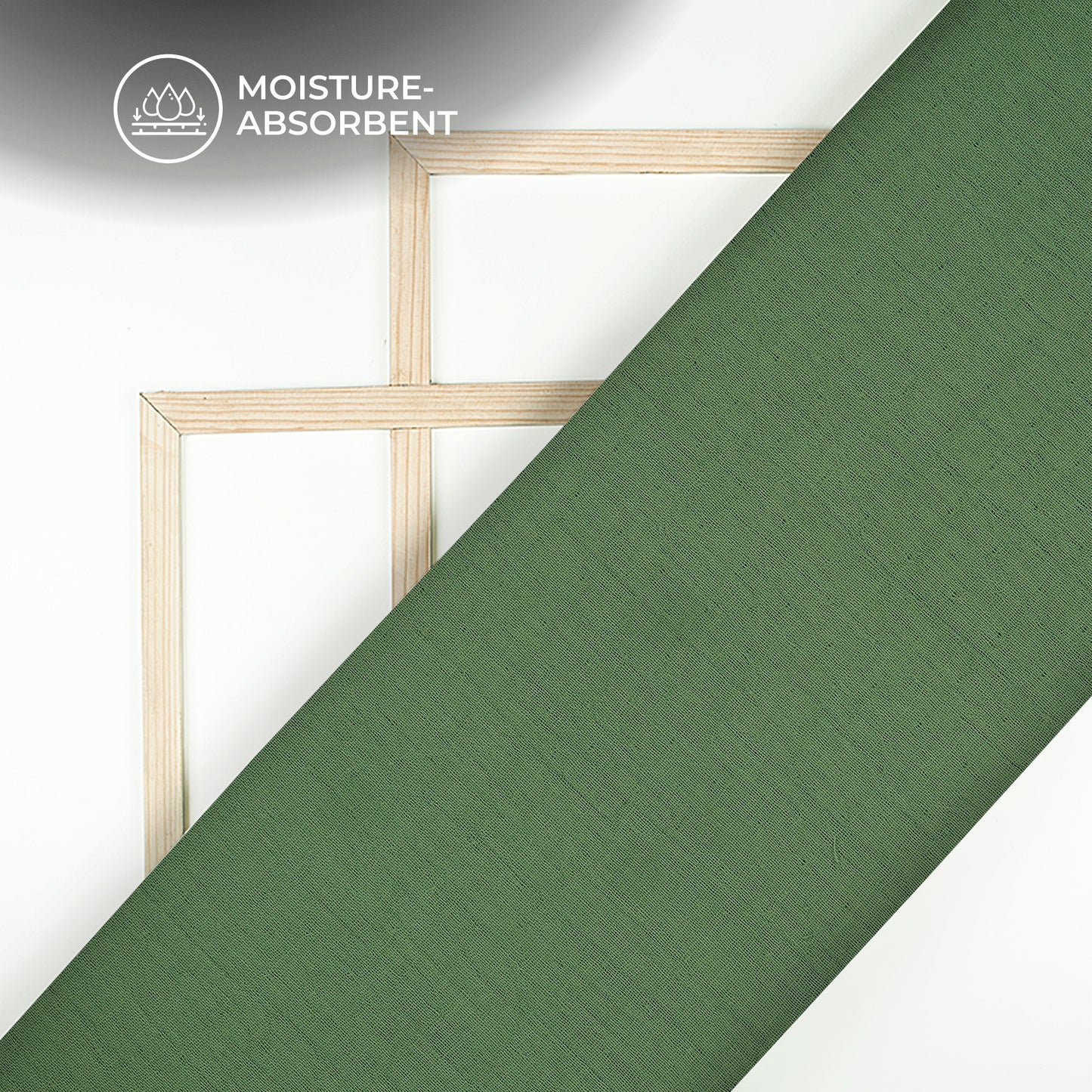 Plain Basil Green Soft Luxe Double Cloth Cheesy Cotton Fabric (Width 55 Inches)
