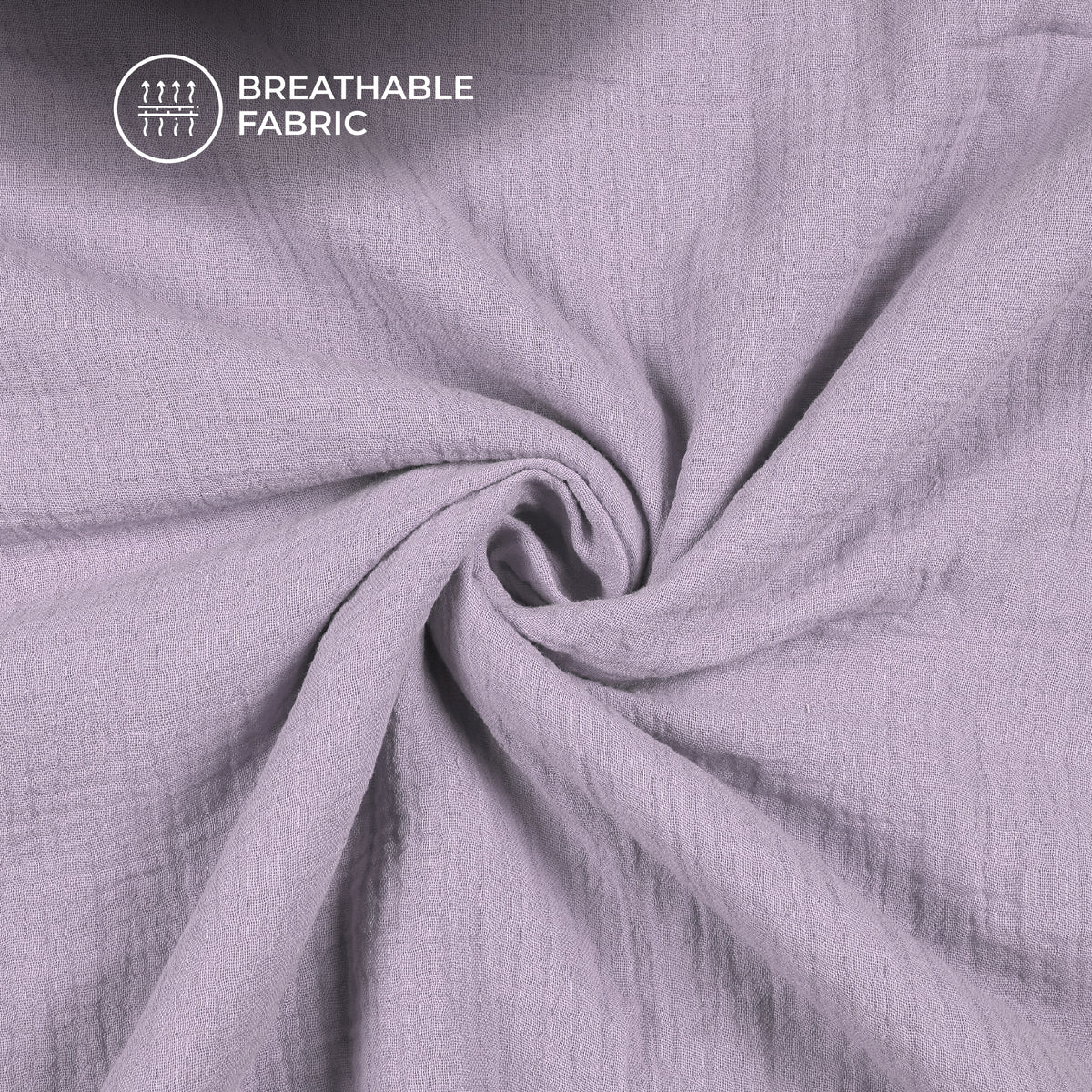 Plain Light Purple Soft Luxe Double Cloth Cheesy Cotton Fabric (Width 55 Inches)